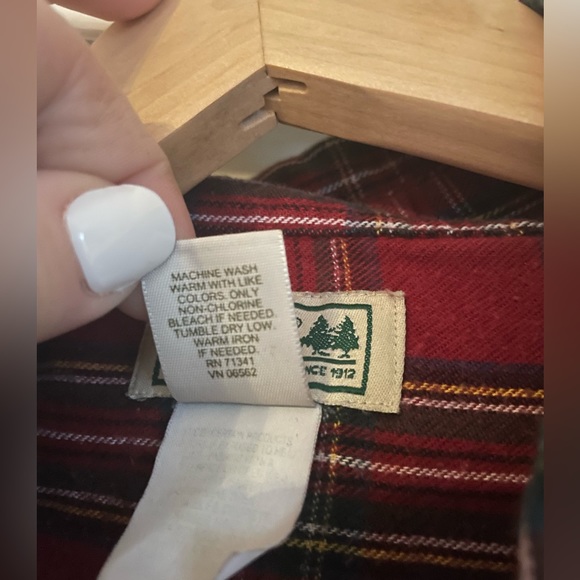 LLBean vintage button down flannel. Men’s‎ XL regular. 100% cotton - Picture 4 of 5